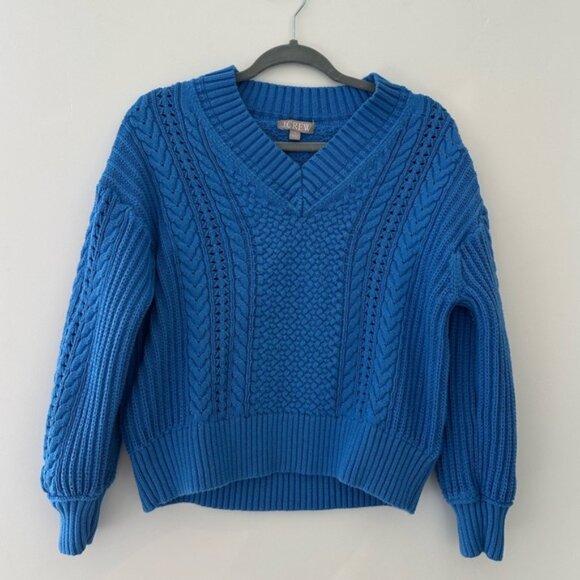 J. Crew Vibrant Blue V-Neck Sweater - Picture 1 of 2